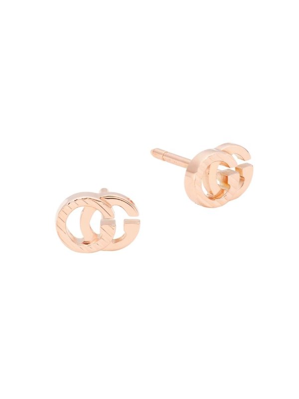 Running G 18K Rose Gold Stud Earrings