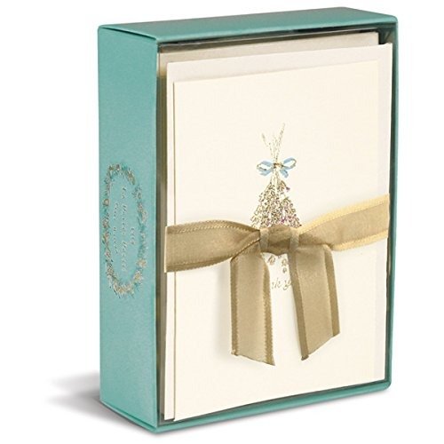 Graphique Lavender La Petite Presse Notecards, 10 Durable Embellished Gold Foil Hanging Lavender Notes with Matching Envelopes, 3.25" x 4.75"