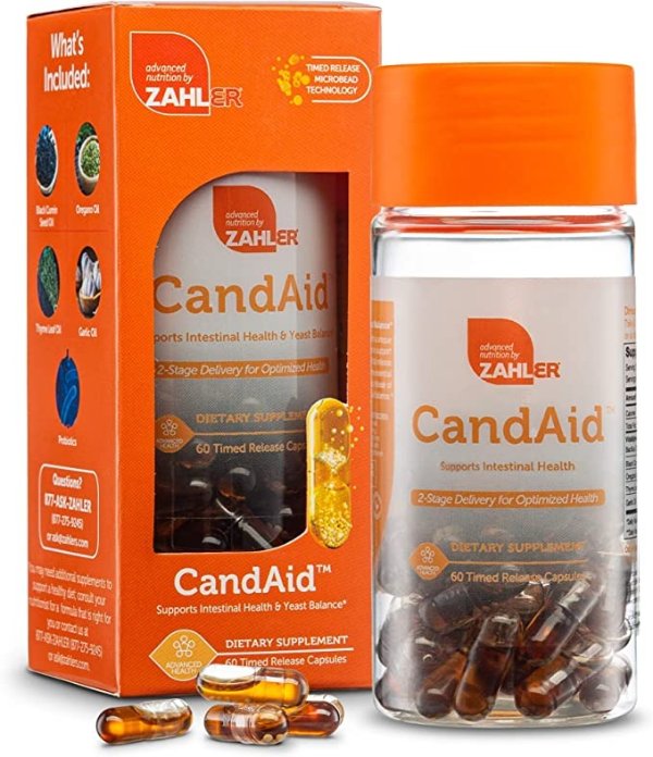 CandAid, Digestive Health Supplement, 2-Stage delivery for Optimized Health, 60 Timed Release Capsules