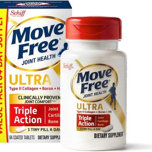 Move Free Type II Collagen, Boron & HA Ultra Triple Action Tablets (64 Count in a Bottle)