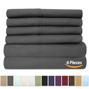 Today Only: 6 Piece 1500 Thread Count Fine Brushed Microfiber Sheet Set @ Amazon.com
