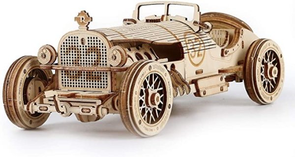 3D Wooden Puzzle Collectible Model Car Kit for Adults and Kids 1:16 Scale Model Grand Prix Car