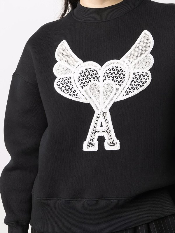 Ami de Coeur lace-detail sweatshirt