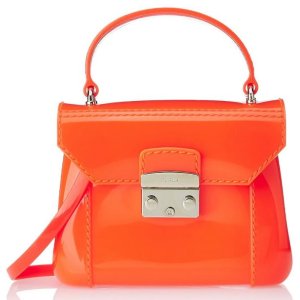 Furla Candy Bon Bon Mini Cross Body Bag, Neon/Bright Orange, One Size