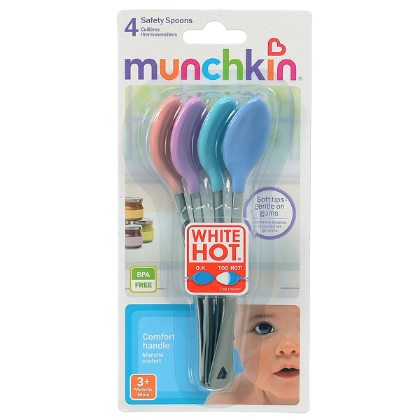 Munchkin 宝宝感温变色硅胶软勺 4个装