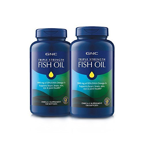 GNC Triple Strength Fish Oil, 120 Count, 2 Pack