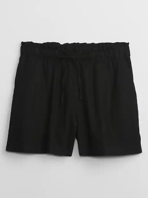4" Mid Rise Easy Linen-Blend Pull-On Shorts