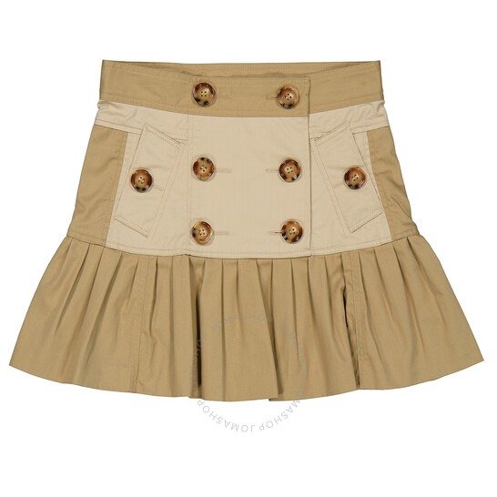 Girls Honey Berthe Gathered Cotton-Twill Trench Skirt
