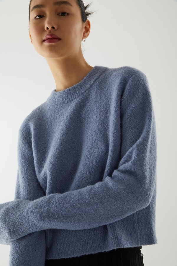 CROPPED WOOL MIX JUMPER