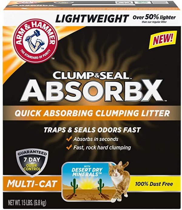 & Hammer Clump & Seal AbsorbX Clumping Litter