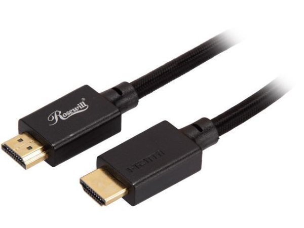 Rosewill RCHD-20001 Braided HDMI 2.1 Cable, Black, 3 Feet, 8K HDR - Newegg.com