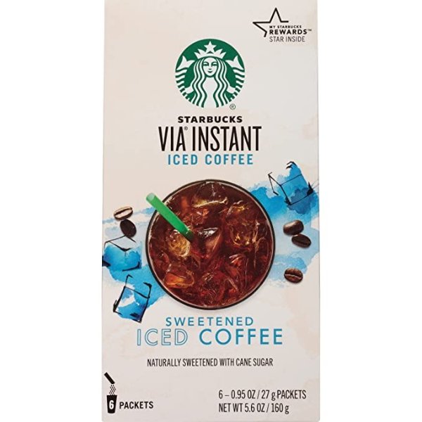 VIA Instant Coffee, Sweetened Iced Coffee, 36 Count