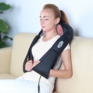 1byone Shiatsu Deep-Kneading Massager with Heat and Car Adapter for Neck