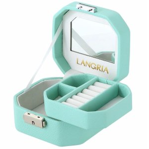 LANGRIA Lockable Jewelry Box, Small Travel Jewelry case