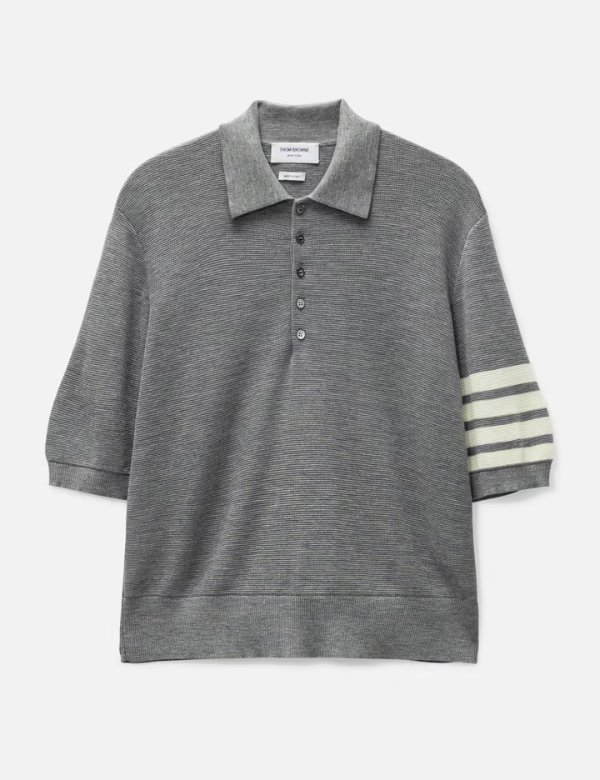 Fine Merino Waffle 4-Bar Short Sleeve Polo Shirt