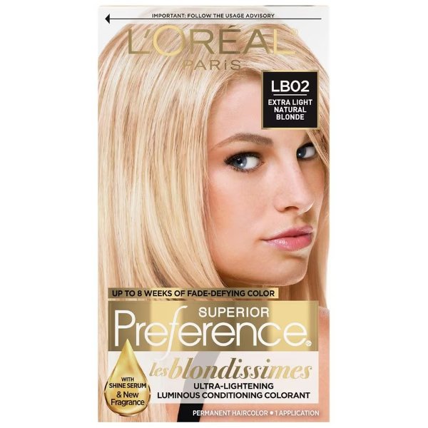 Superior Preference Permanent Hair Color, Extra Light Natural Blonde LB02
