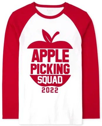 Unisex Adult Matching Family Long Sleeve Apple Picking Squad Graphic Tee | The Children's Place - WHITE