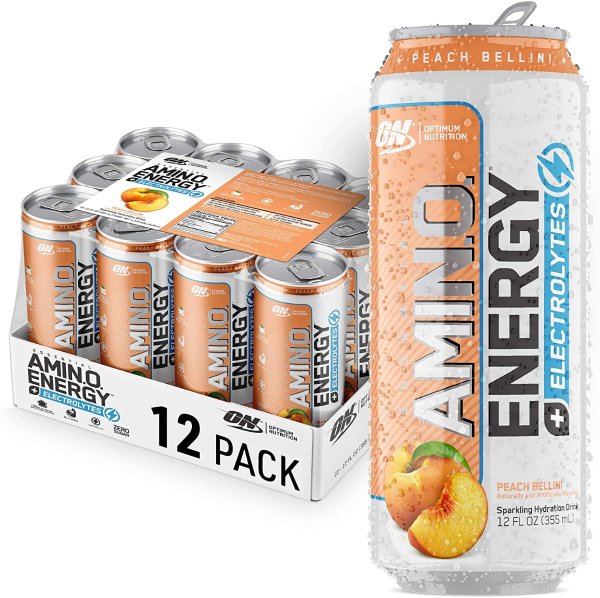 Optimum Nutrition 氨基能量+电解质运动能量饮料 12罐 桃子口味