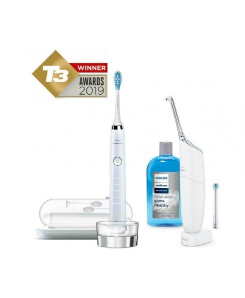 DiamondClean Toothbrush 2019 Edition + AirFloss Pro in White Bundle