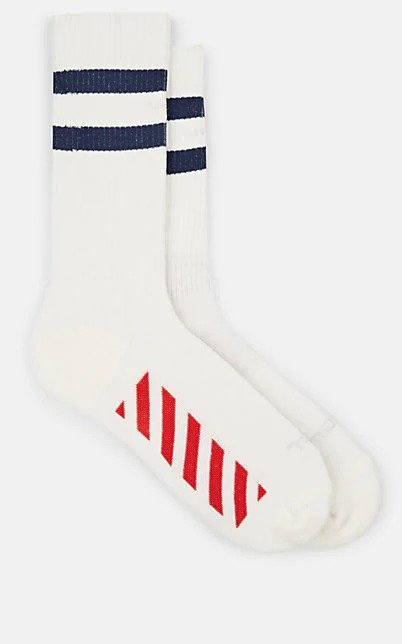 Multi-Striped Stretch-Cotton Mid-Calf Socks