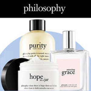 with orders over $50 @ philosophy
