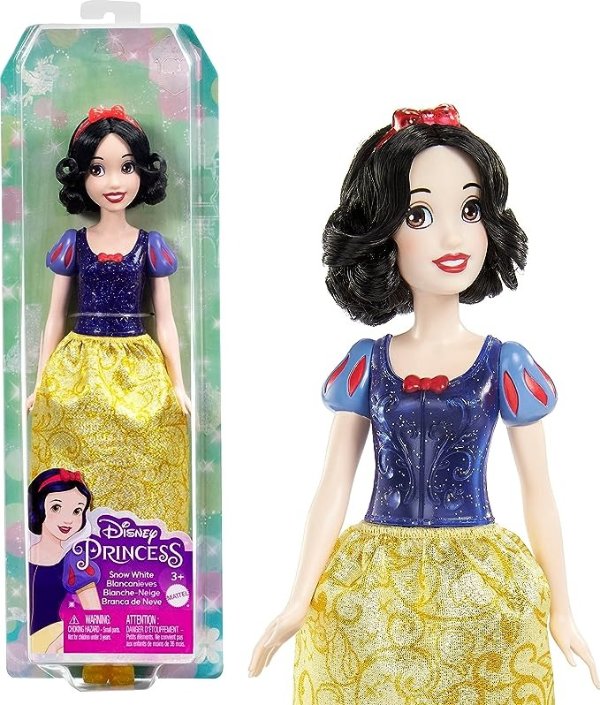 Disney Princess Dolls, Snow White Posable Fashion Doll with Sparkling Clothing and Accessories, Disney Movie Toys
