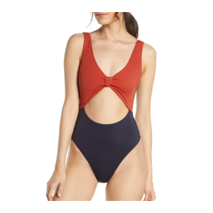Something Navy One-Piece Cutout Swimsuit (Nordstrom Exclusive) | Nordstrom