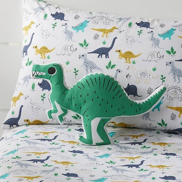 Green Dinosaur Throw Pillow