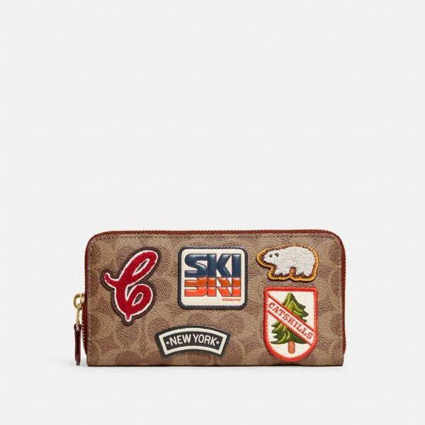 SKI滑雪系列 长款拉链徽章钱包