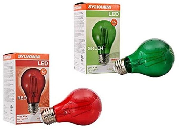 LED Colored Bulbs, Green and Red Bundle