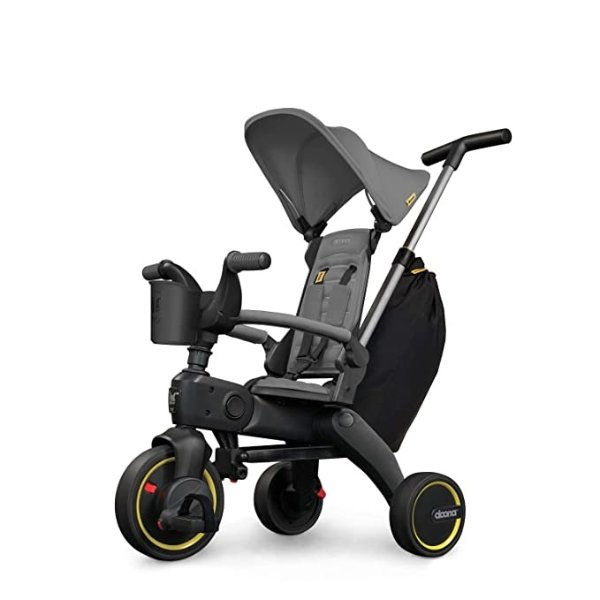 Liki Trike S3 - Premium Foldable Push Trike and Kid's Tricycle for Ages 10 Months to 3 Years, Grey Hound