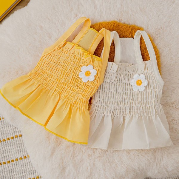 2.95US $ 40% OFF|Daisy Dress Pet Dog Clothes Sweet Suspenders Vest Clothing Dogs Thin Super Small Chihuahua Solid Summer Yollow Girl Mascotas| | - AliExpress