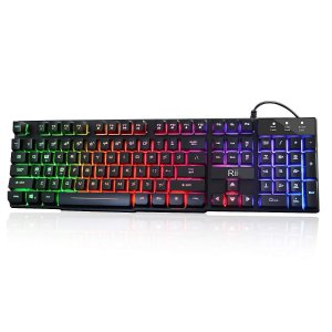 Rii RK100+ Multiple Color Rainbow LED Backlit Keyboard