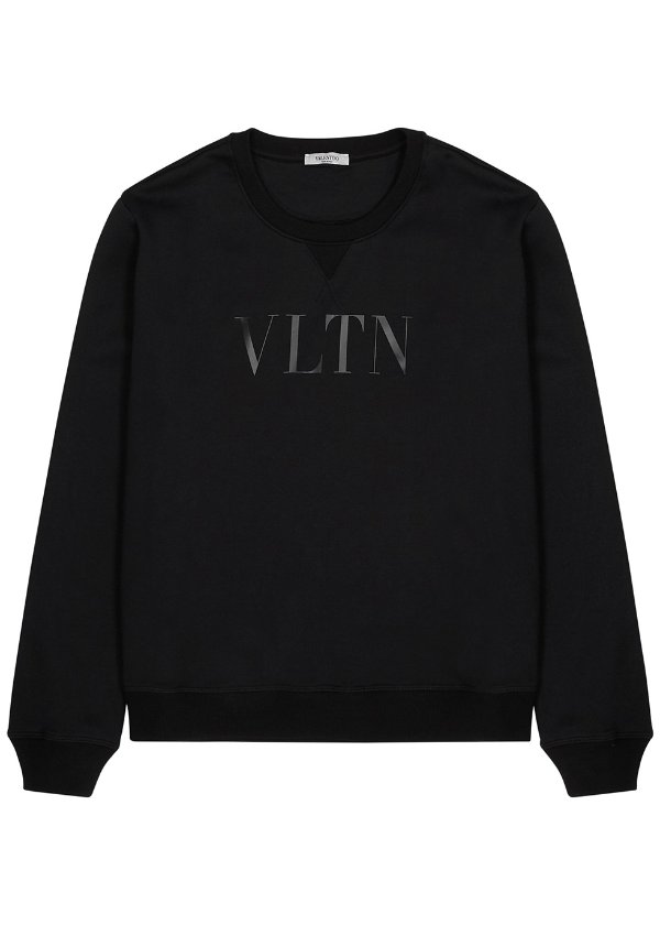 VLTN black cotton-blend sweatshirt