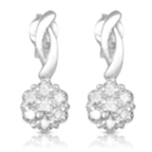 0.16-tcw Diamond Sterling Silver Dangle Earrings