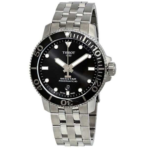 Seastar 1000 Automatic Black Dial Men's Watch T1204071105100