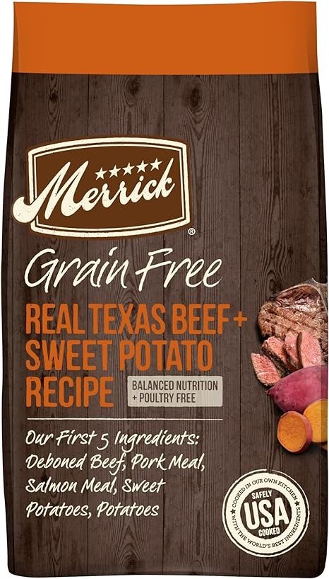 Premium Grain Free Dry Adult Dog Food, Wholesome And Natural Kibble, Real Texas Beef And Sweet Potato - 22.0 lb. Bag