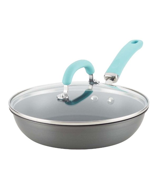 Light Blue 10.25'' Create Delicious Hard-Anodized Deep Skillet