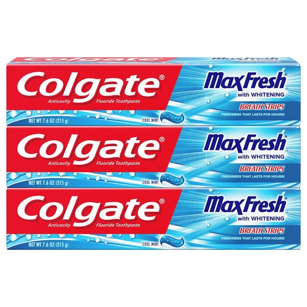 Colgate Max 含氟洁白牙膏 7.6oz 3支