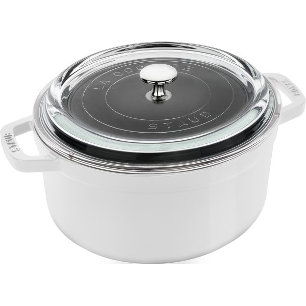 Cast Iron 4-qt Round Cocotte with Glass Lid