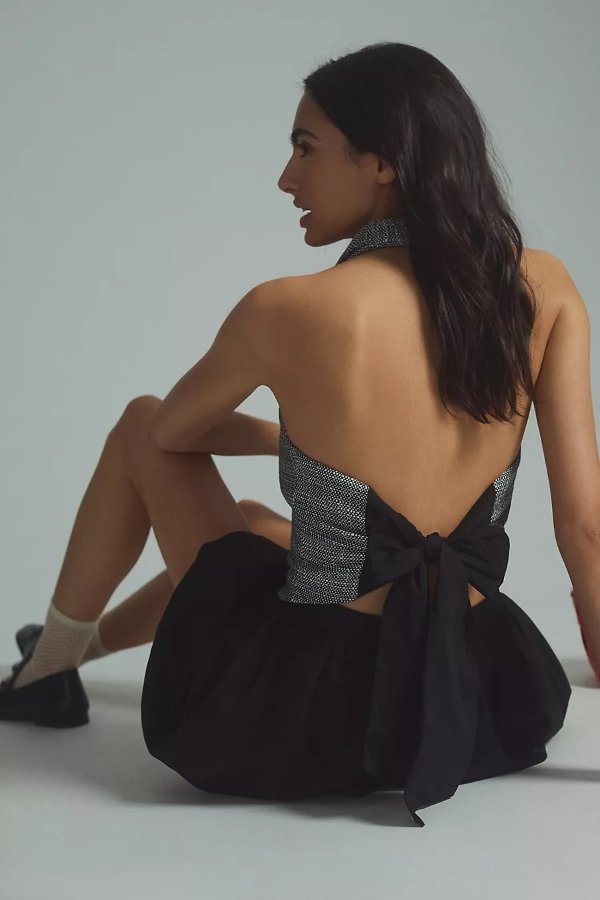 Sunday in Brooklyn Textured Bow-Back Vest