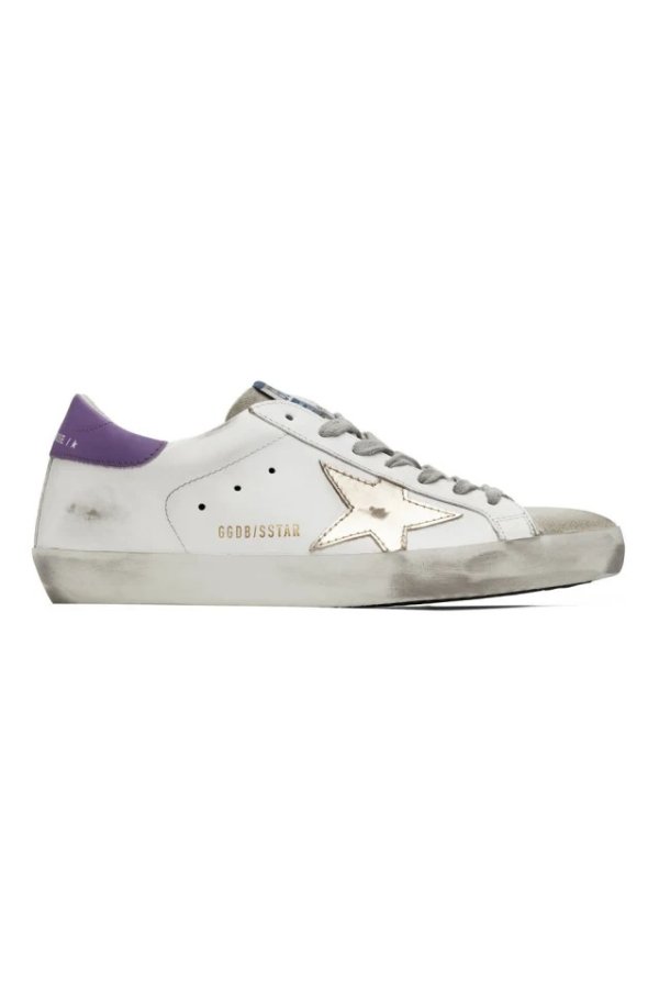 White & Purple Superstar Sneakers