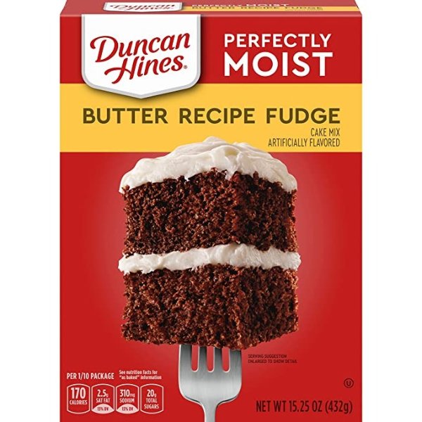 Duncan Hines 湿润黄油软糖蛋糕粉，1盒