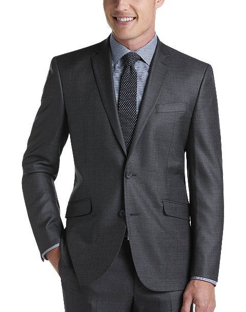 Reaction TECHNI-COLE Charcoal Slim Fit Suit - Men's Suits | Men's Wearhouse