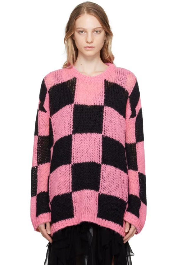 SSENSE 独家发售粉色 & 黑色 Checker Board 毛衣