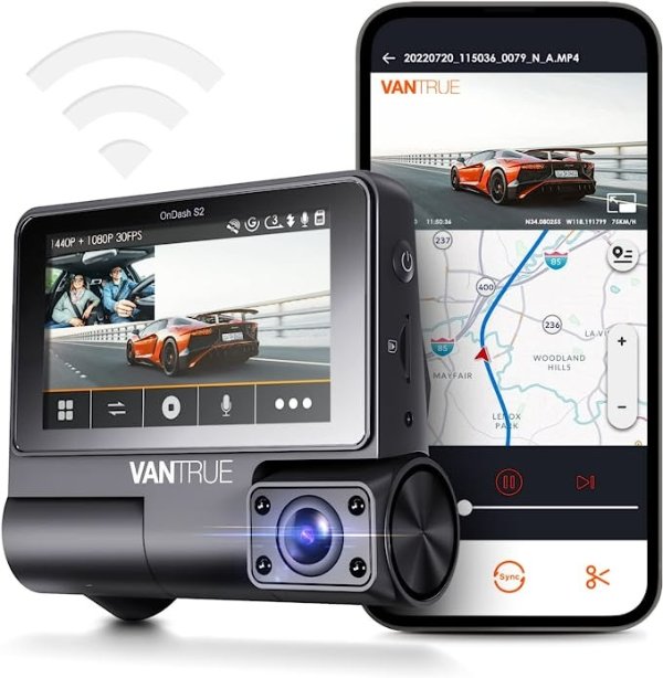 2 Channel WiFi Uber Dual Dash Cam with GPS