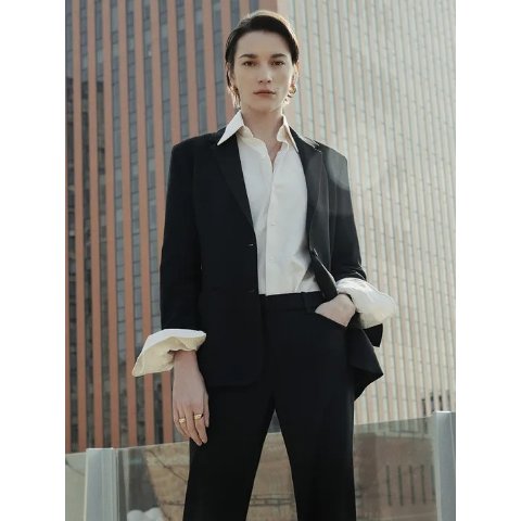 Frontrow[Drama Signature] Two-button Tailored Blazer_Black