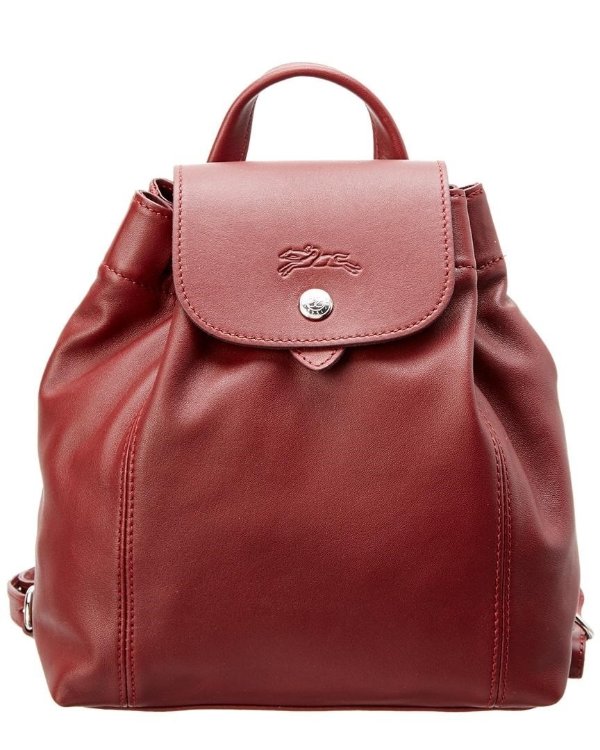 Ladies Red Le Pliage Cuir Backpack