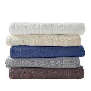Eb White 100% Cotton Twin Blanket