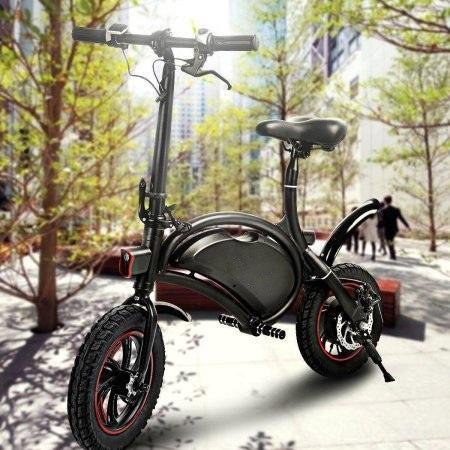 ANCHEER 12''APP Control Folding Electric Bike Bluetooth System 350W 36V 6AH Lithium Battery Smart Electric Mountain Bicycle With Automatic Headlight